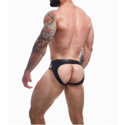 C4M Dungeon Black Leatherette Jockstrap Medium - Image 3