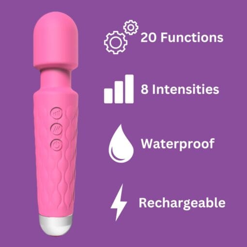 Loving Joy 20 Function Wand Vibrator Pink - Image 9