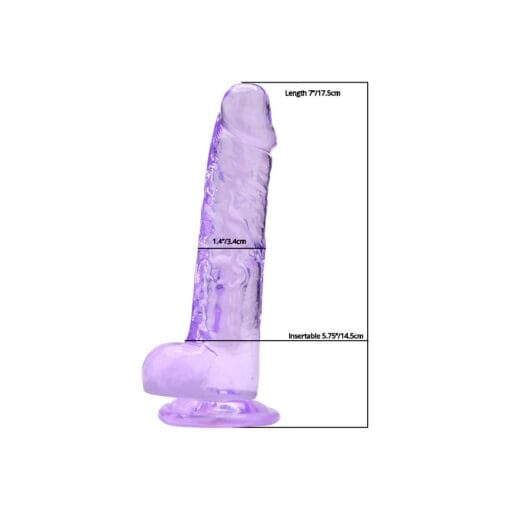 Loving Joy 7 Inch Dildo with Balls Purple - Image 5