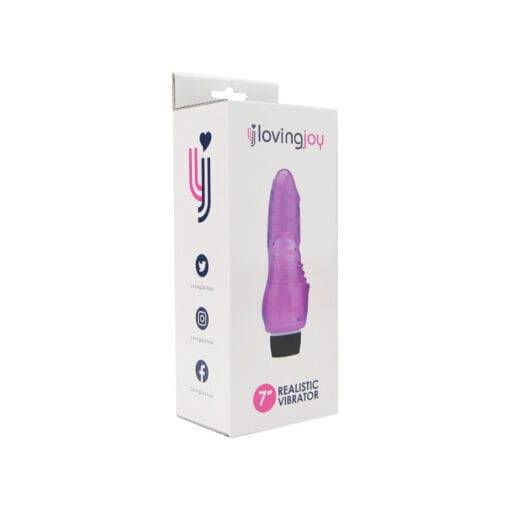 Loving Joy 7 inch Realistic Vibrator Purple - Image 8