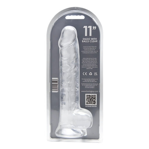 Loving Joy 11 Inch Dildo with Balls Clear - Image 8