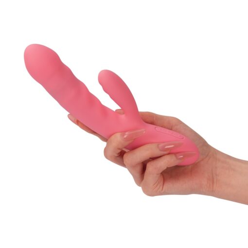 Svakom Avery Thrusting Vibrator with Clitoral Stimulator Pink - Image 9