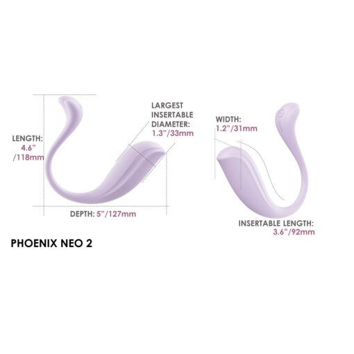 Svakom Phoenix Neo 2 Interactive App Controlled Vibrator Lilac - Image 11