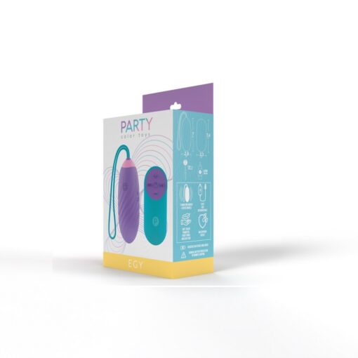 Party Color EGY Vibrating Love Egg Purple - Image 5