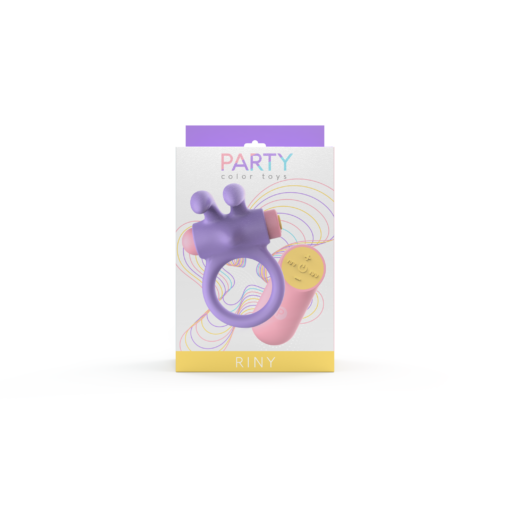 Party Color RINY Remote Control Rabbit Cock Ring Purple - Image 11