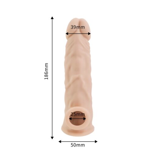 Rev-Sleeves 7.5 Inch Girthy Realistic Silicone Penis Extension Sleeve - Image 6