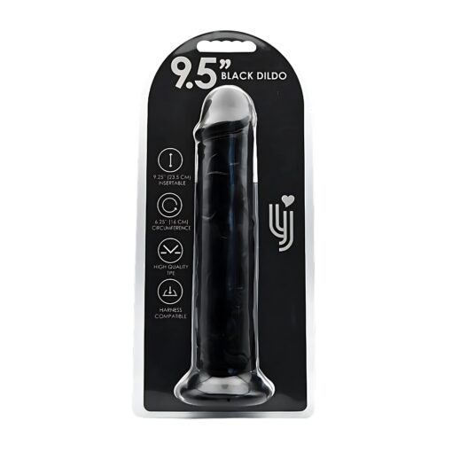 Loving Joy 9.5 Inch Suction Cup Dildo Black - Image 5