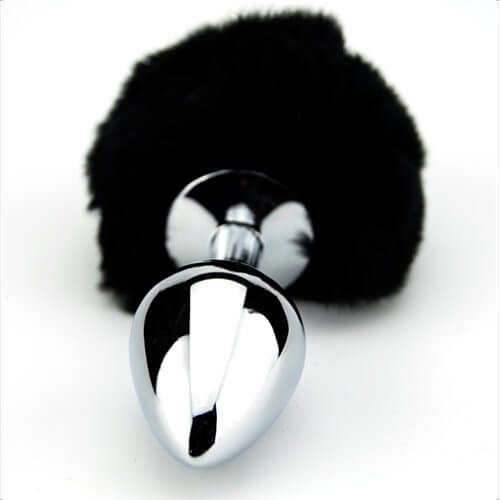 Furry Fantasy Black Bunny Tail Butt Plug, additional product view