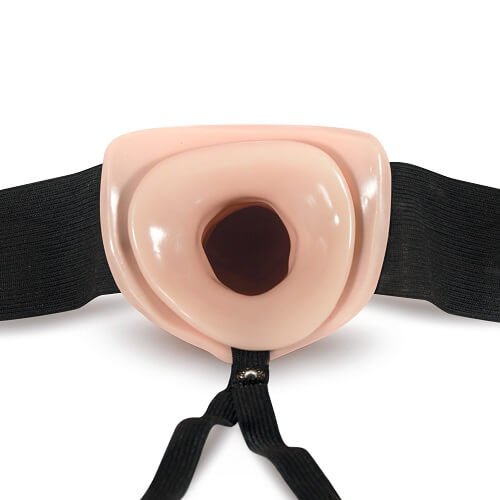 Unisex Hollow Strap-On 6 Inch Vanilla - Image 4