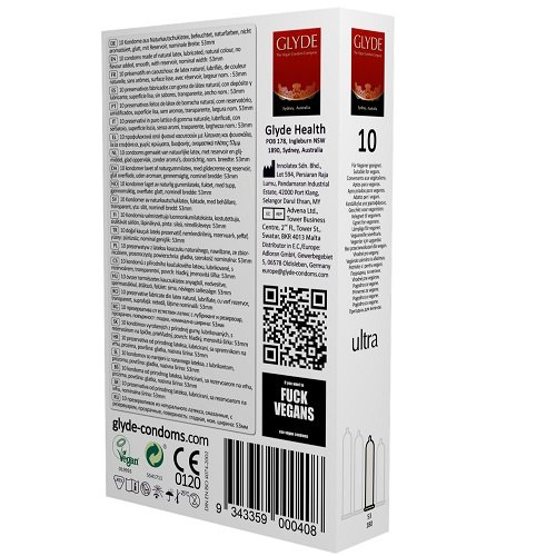 Glyde Ultra Vegan Condoms 10 Pack - Image 3