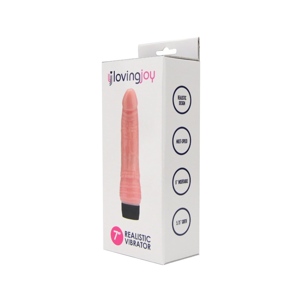 Loving Joy 7 inch Realistic Vibrator Vanilla - Image 7