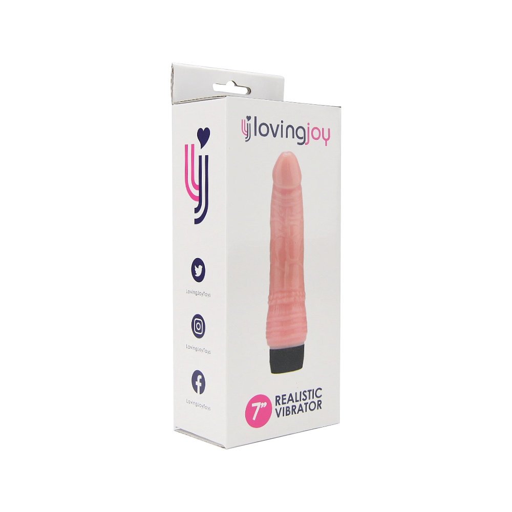 Loving Joy 7 inch Realistic Vibrator Vanilla - Image 6