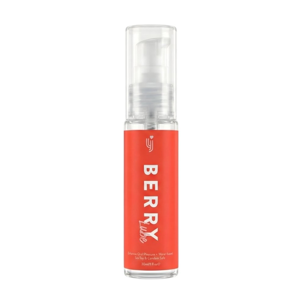 Loving Joy Berry Lube 30ml water-based lubricant in clear pump bottle with red label