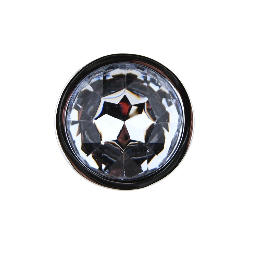 Toosh Silver Metal Butt Plug Small Clear Stone - Image 6