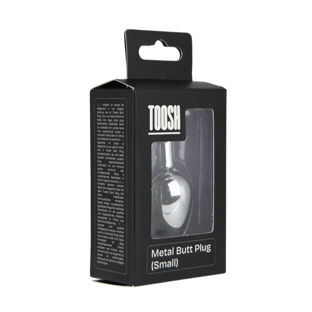 Toosh Silver Metal Butt Plug Small Clear Stone - Image 9