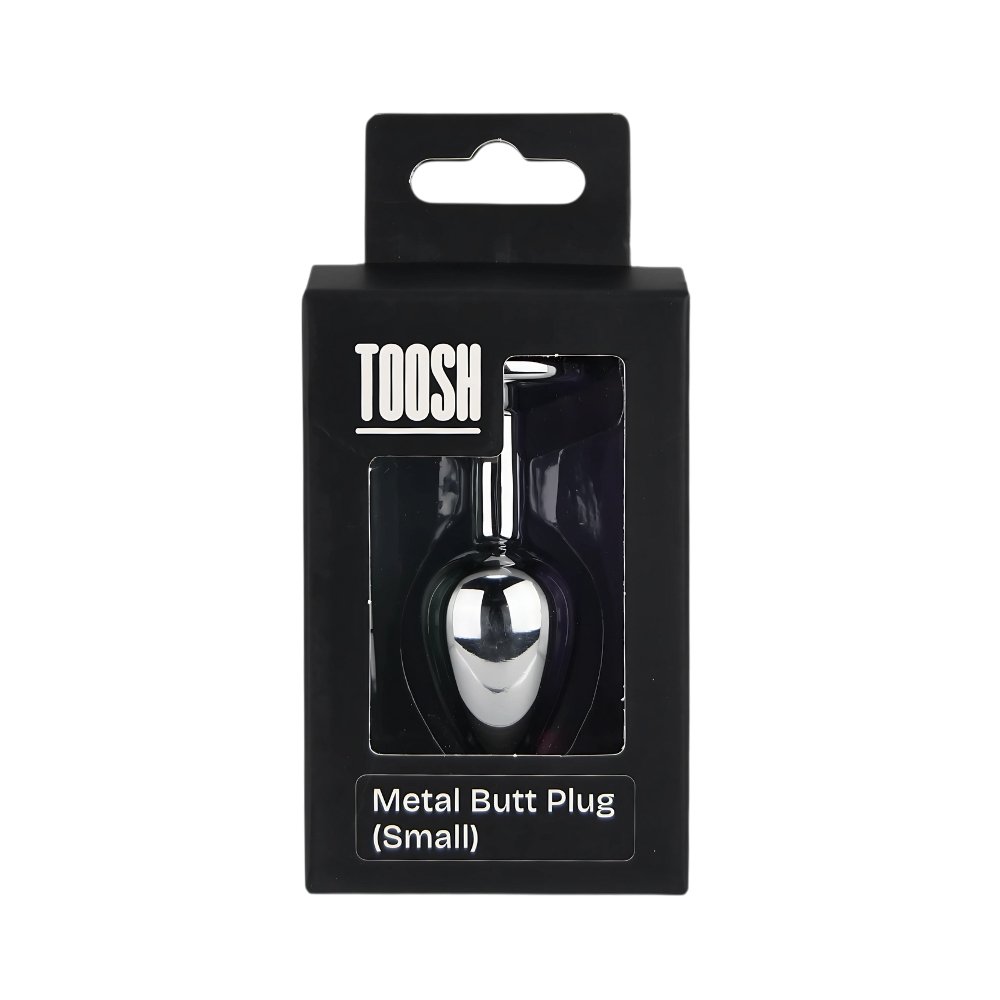 Toosh Silver Metal Butt Plug Small Clear Stone - Image 8