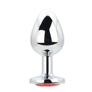 Toosh Silver Metal Butt Plug Large Red Stone