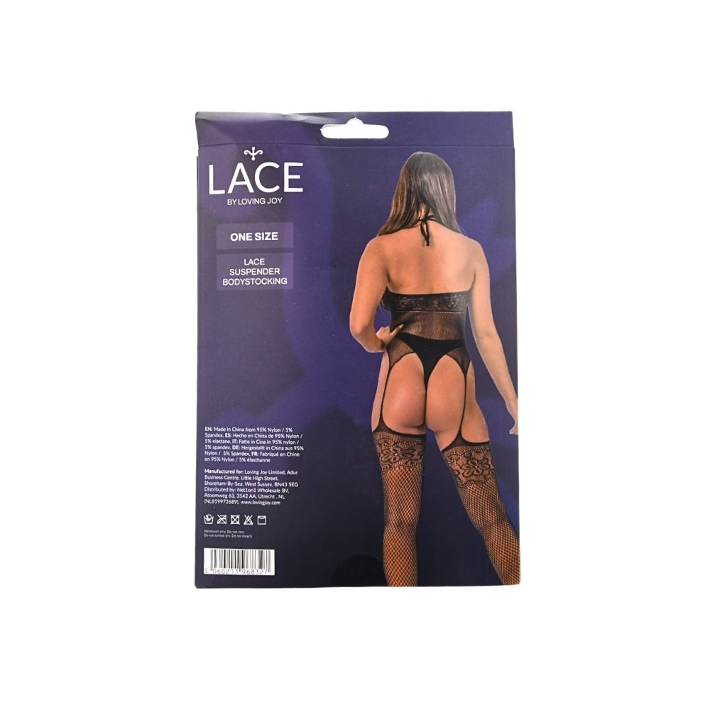 Lace by LJ Lace Suspender Bodystocking Black - Image 6