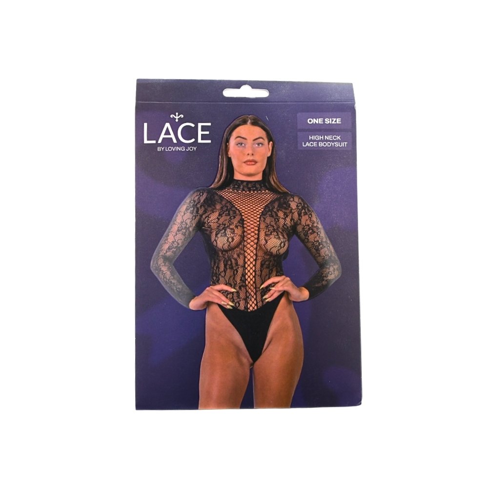Lace by LJ High Neck Lace Bodysuit Black - Image 6