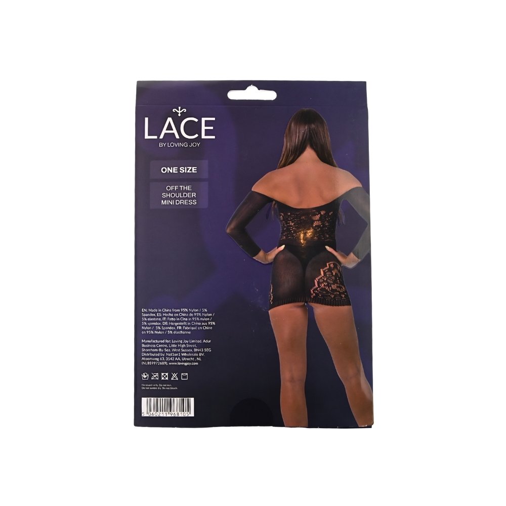Lace by LJ Off the Shoulder Mini Dress Black - Image 6
