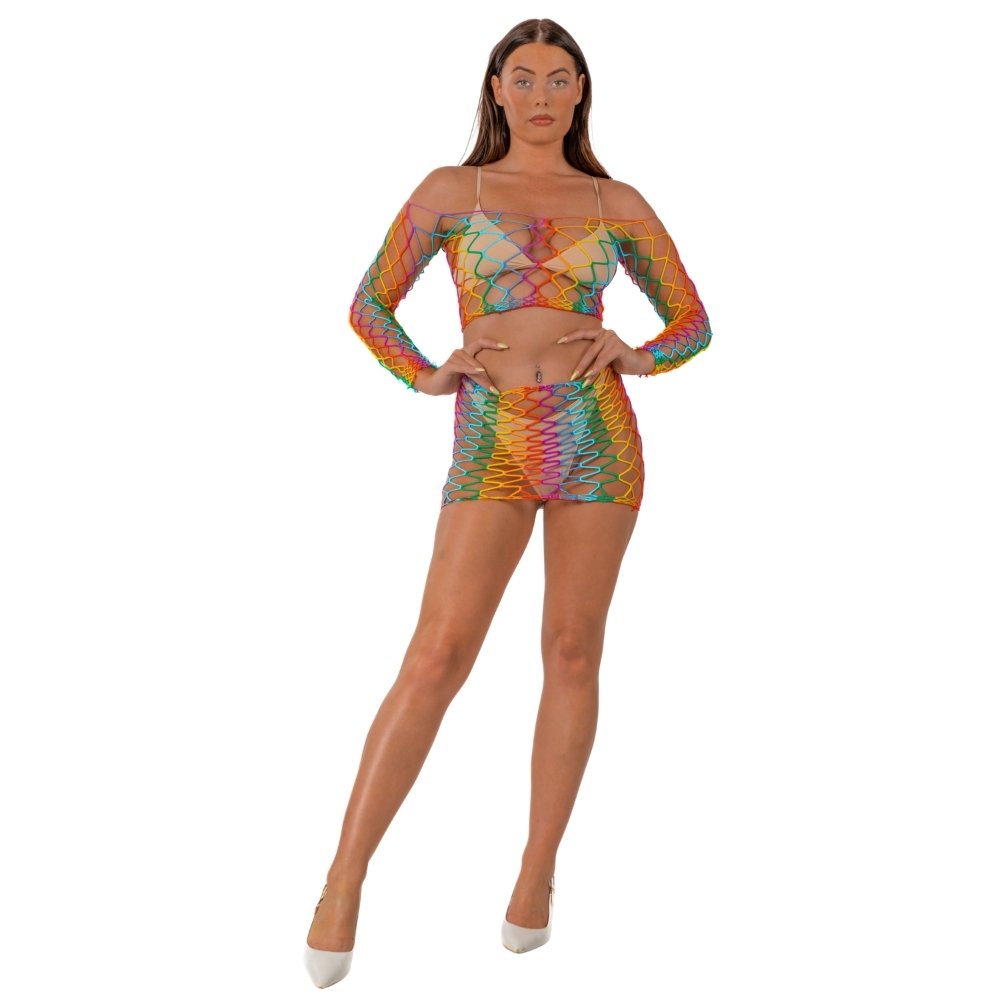 Lace by LJ Rainbow Crop Top and Skirt Set - Image 2