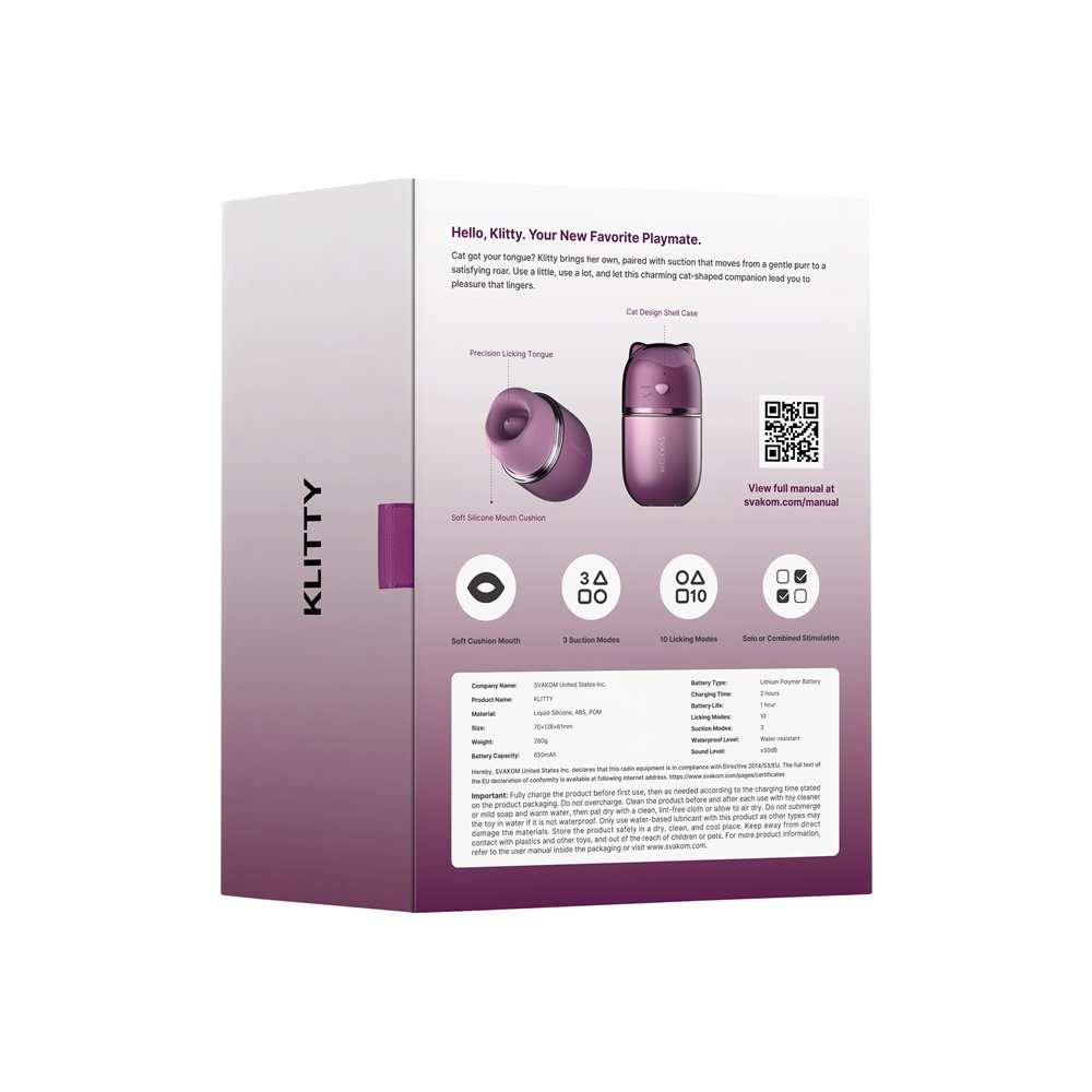 Svakom Klitty Dual Action Licking and Suction Stimulator - Image 13