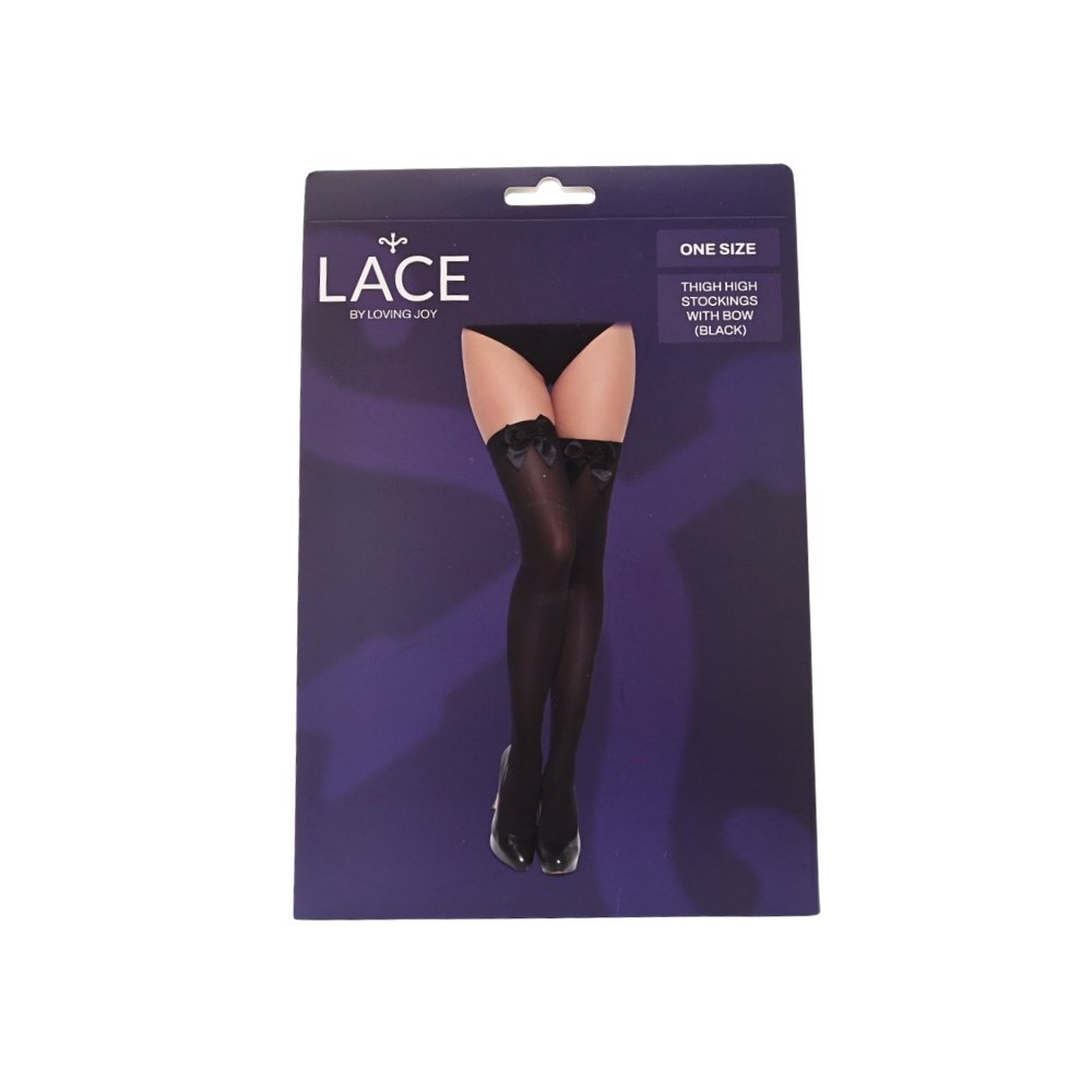 Lace by LJ Thigh High Stockings with Bow - Image 3